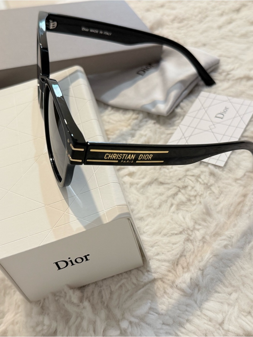 Christian Dior Black Square Sunglasses with Dark Gold Lenses - Picture 12 of 12